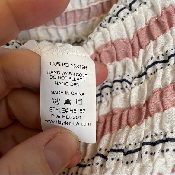 Hayden Smocked Bodice Striped Jumpsuit NWT Size M - Picture 13 of 13